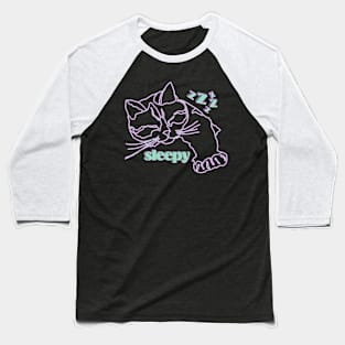 Sleepy Cat Baseball T-Shirt